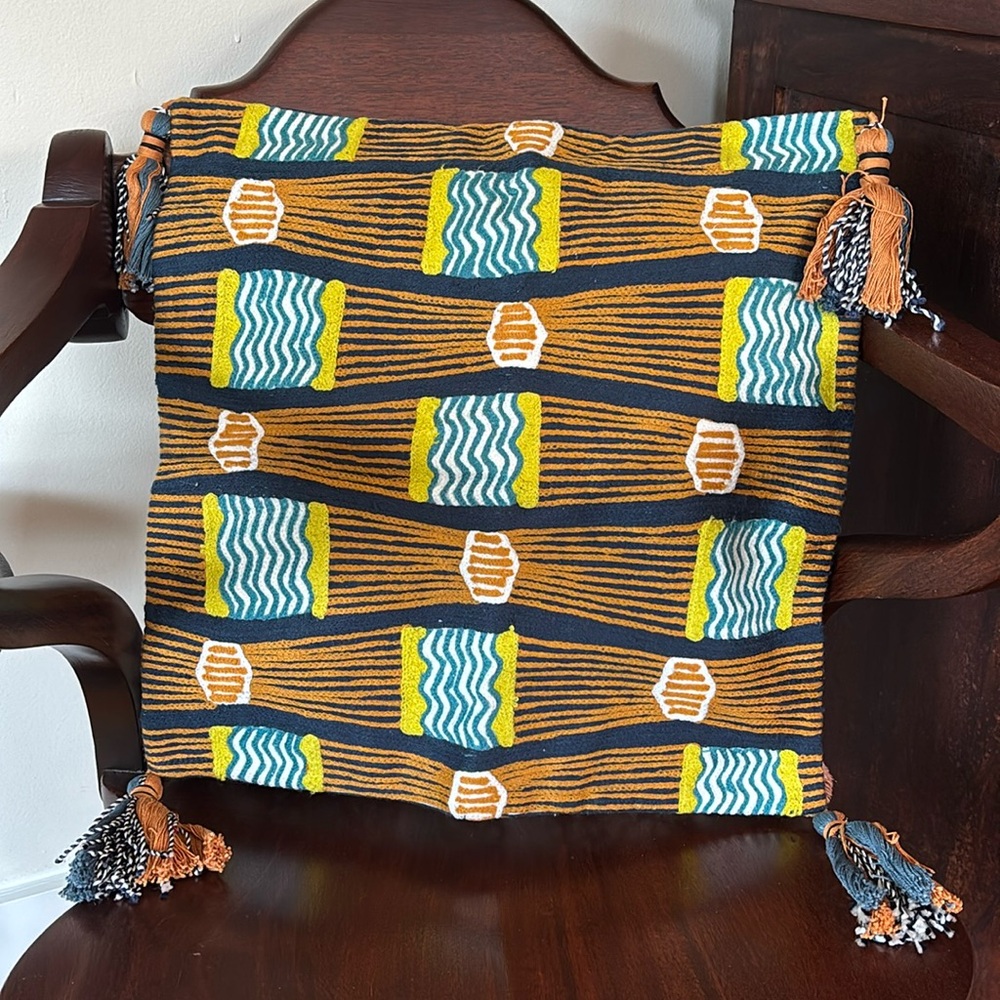 West Elm accent pillow cover handcrafted